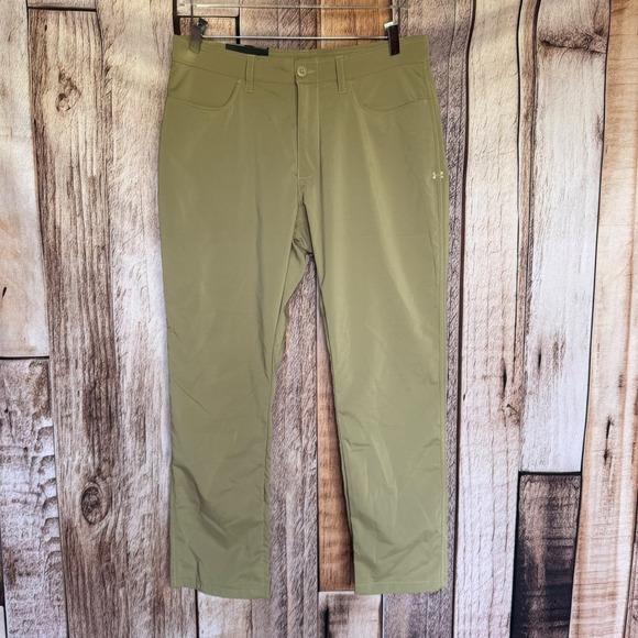 Under Armour Other - Under Armour Straight Fit Performance Pants Khaki Golf Travel Waist 34 NWT